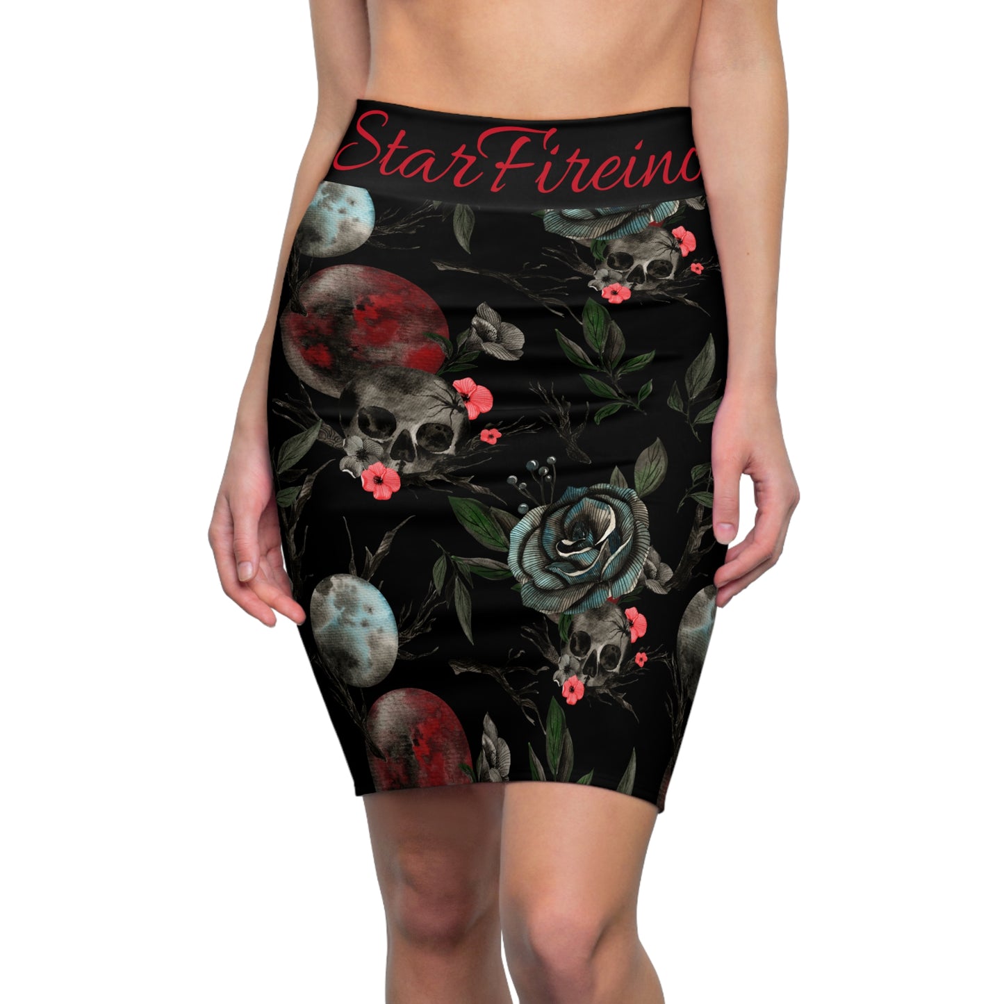 Red Dead Moon Rising Women's Pencil Skirt (AOP)