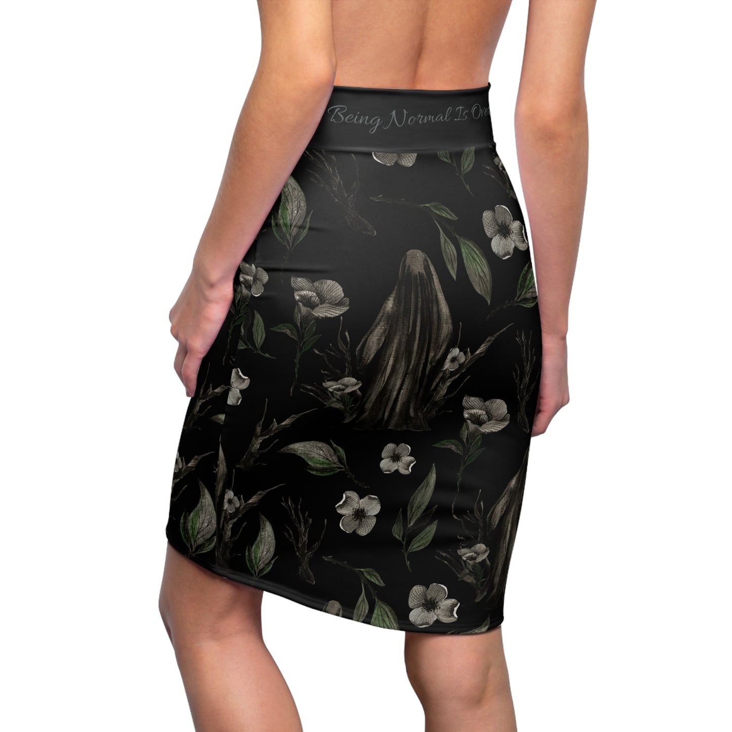 Black Death Women's Pencil Skirt (AOP)