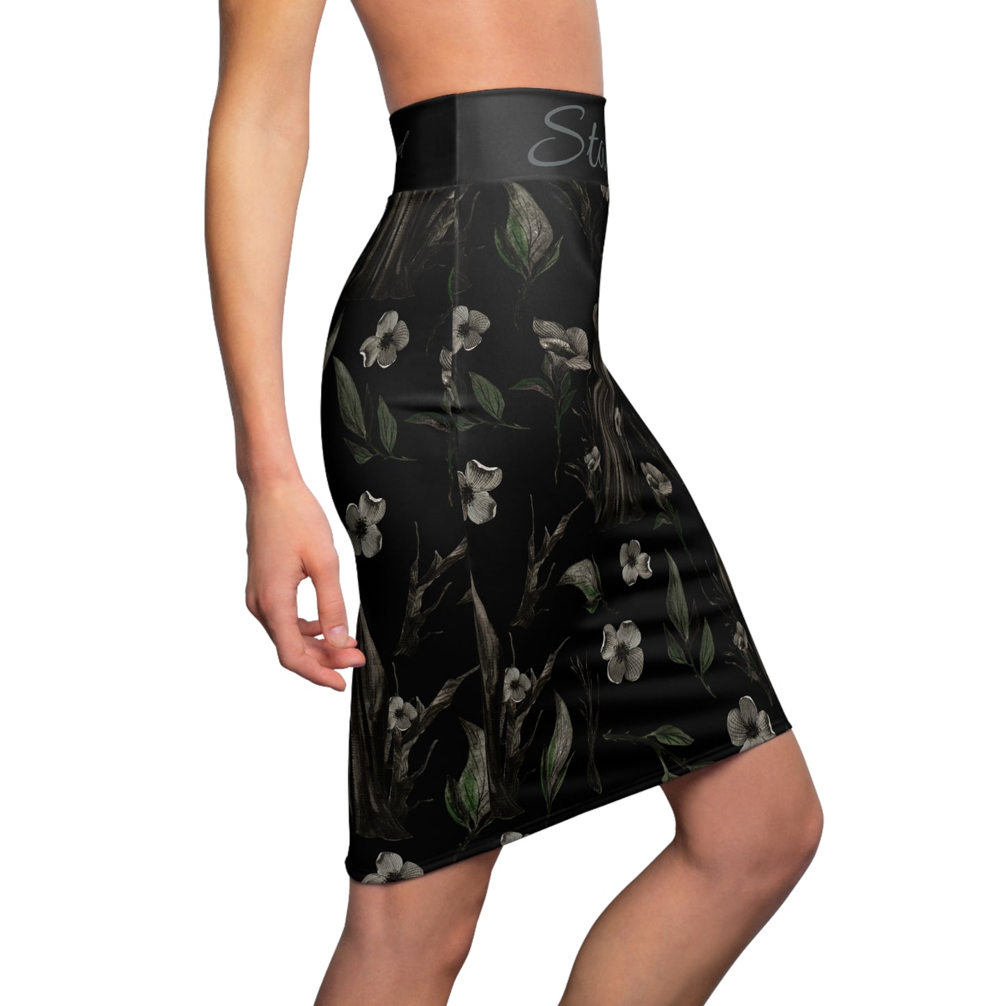 Black Death Women's Pencil Skirt (AOP)