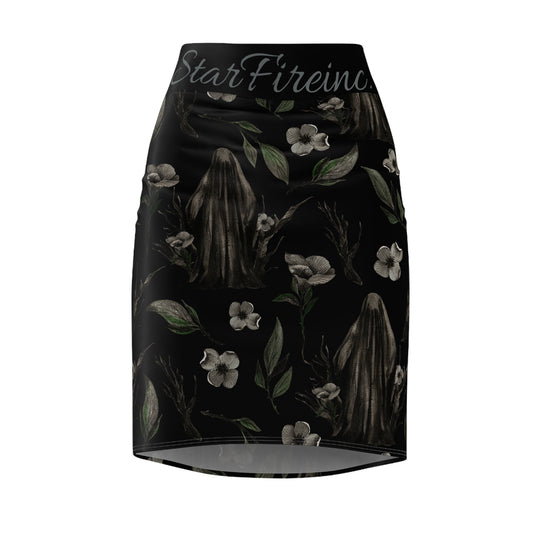 Black Death Women's Pencil Skirt (AOP)