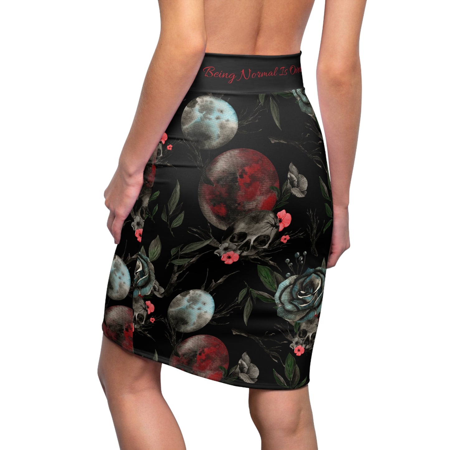 Red Dead Moon Rising Women's Pencil Skirt (AOP)