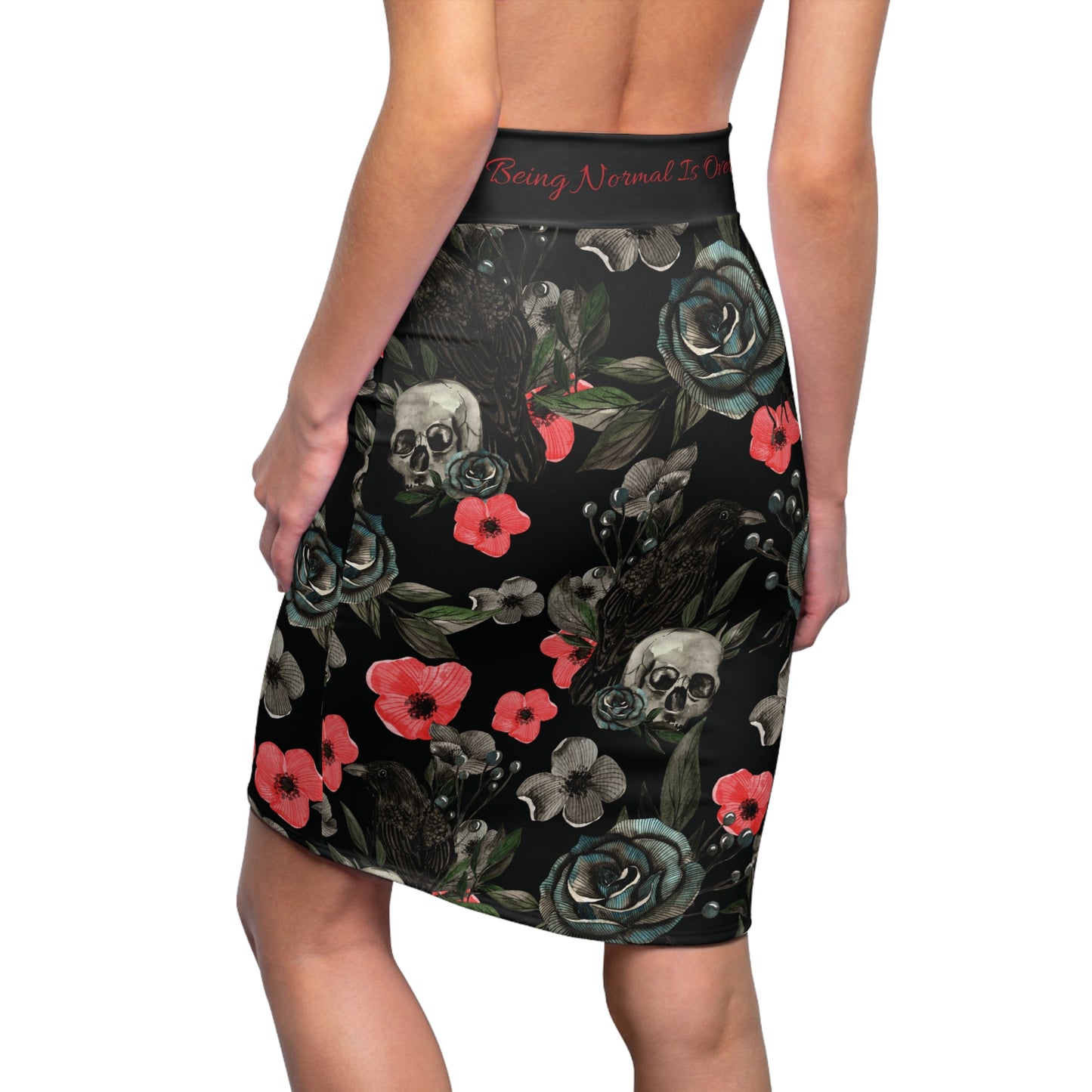 Skulls & Poppys Women's Pencil Skirt (AOP)