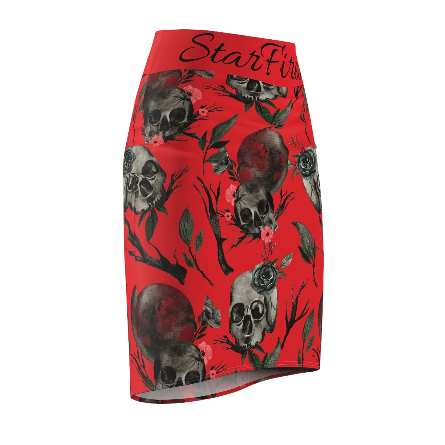 Blood Moon Rising #2 Red Women's Pencil Skirt (AOP)