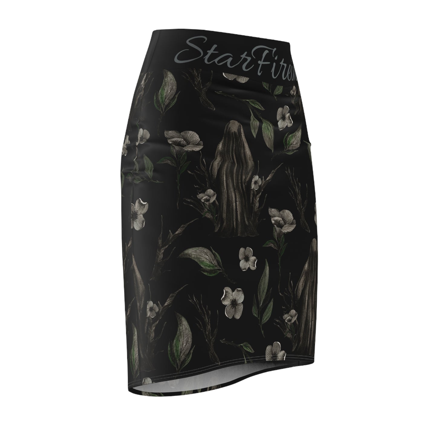 Black Death Women's Pencil Skirt (AOP)