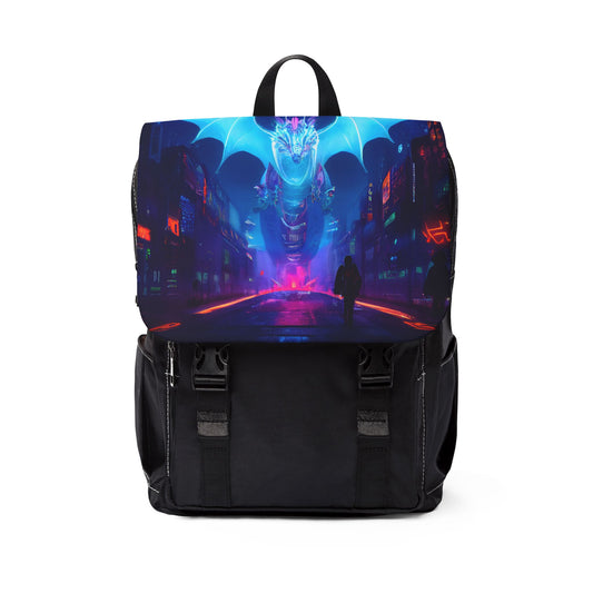 Neon Cyber Dragon Shoulder Backpack