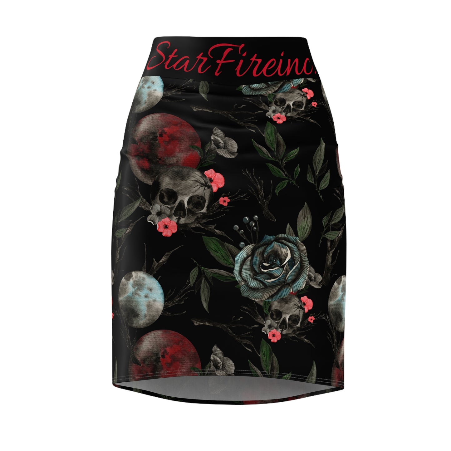 Red Dead Moon Rising Women's Pencil Skirt (AOP)