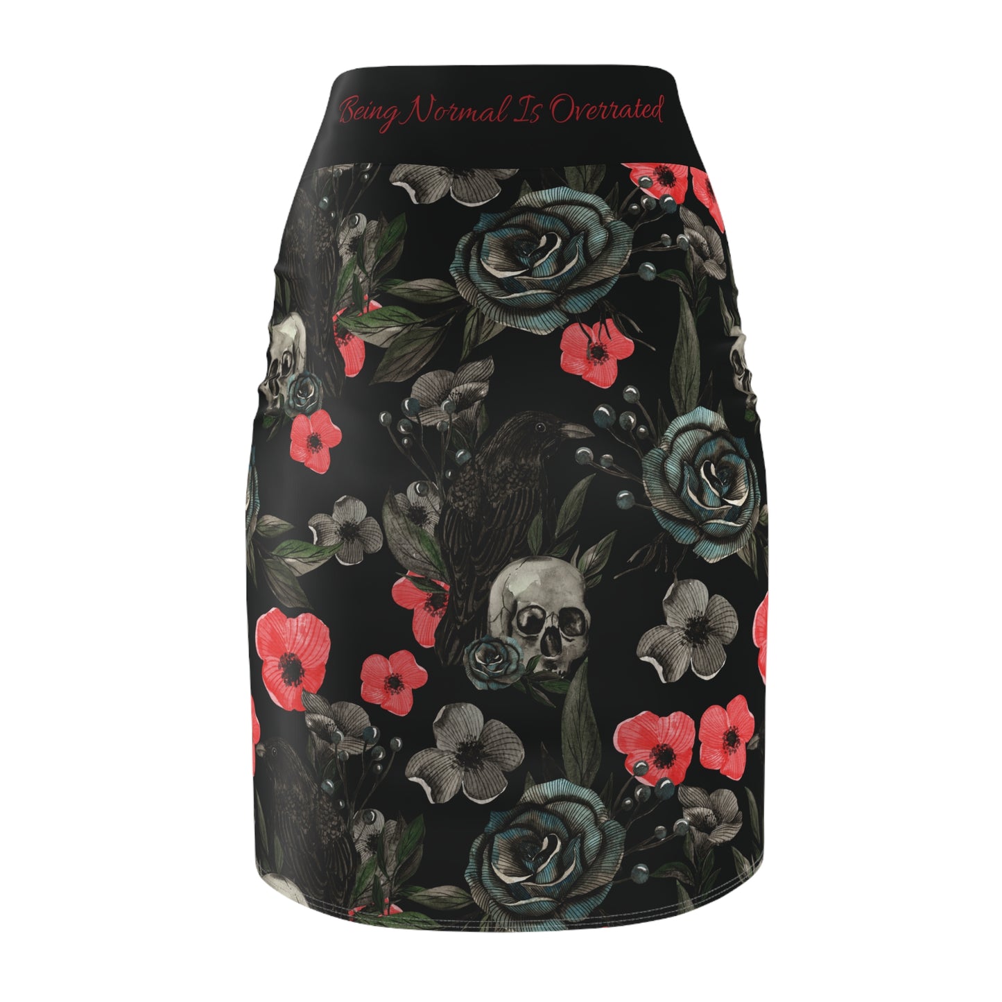 Skulls & Poppys Women's Pencil Skirt (AOP)