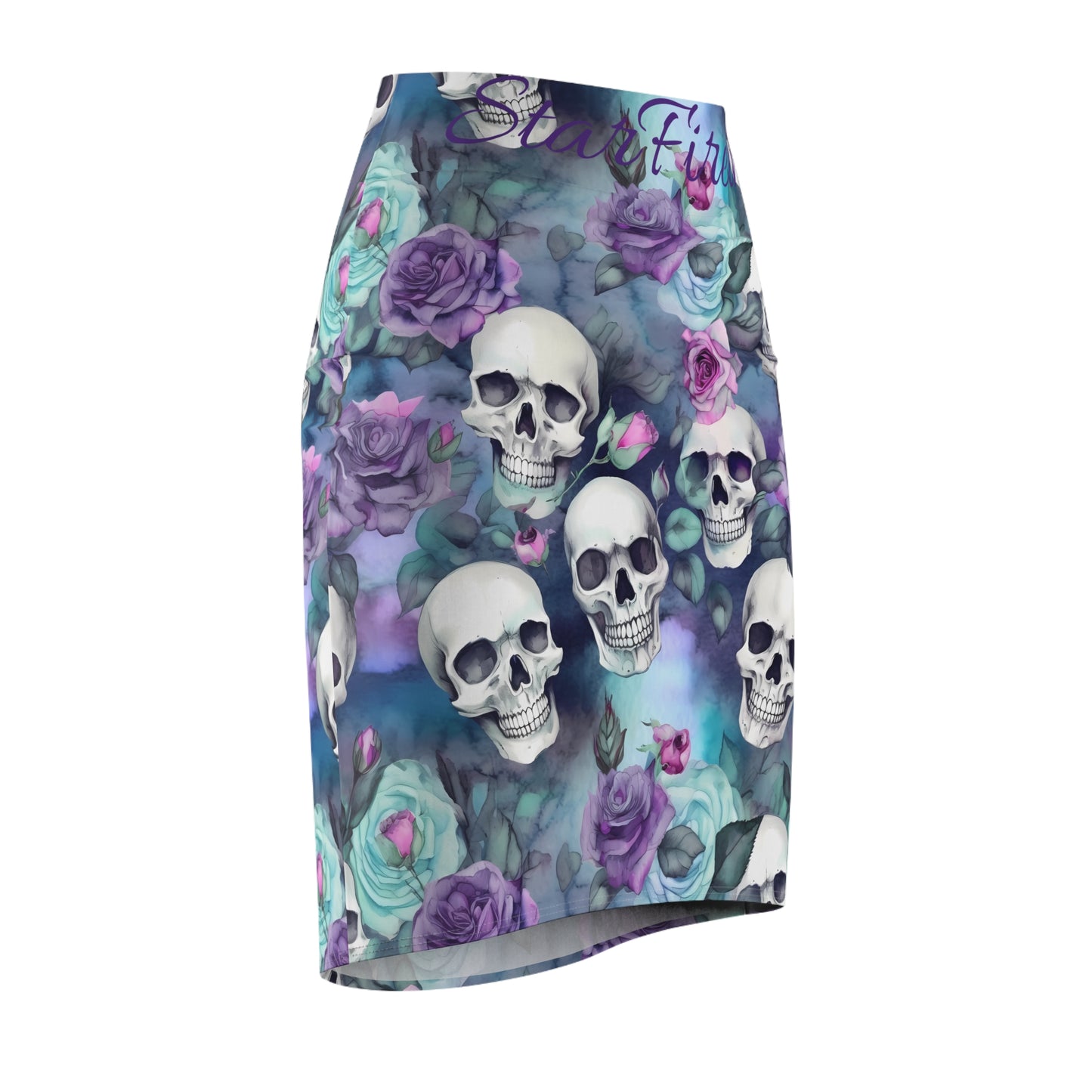 Pastel Goth Summer Skulls # 1 Women's Pencil Skirt