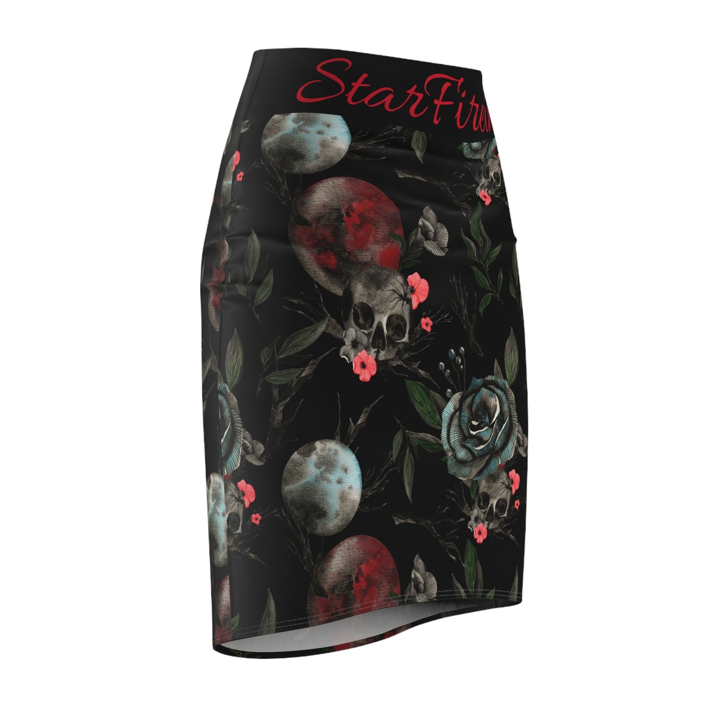 Red Dead Moon Rising Women's Pencil Skirt (AOP)