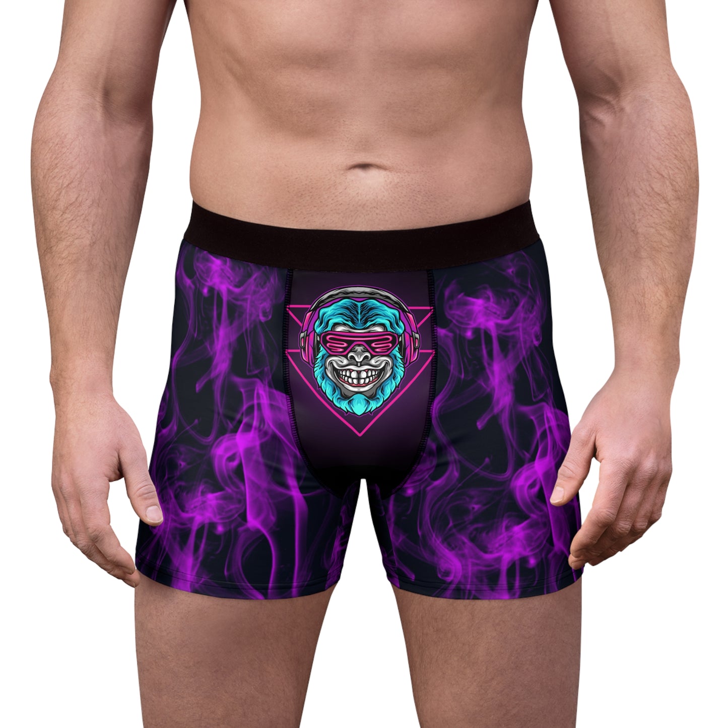 Neon Cyberpunk Monkey Men's Boxer Briefs (AOP)