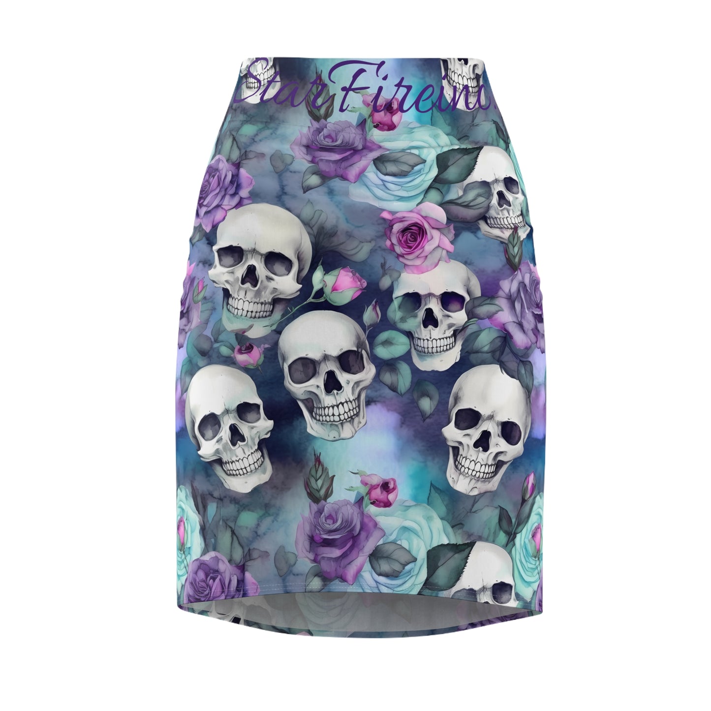 Pastel Goth Summer Skulls # 1 Women's Pencil Skirt