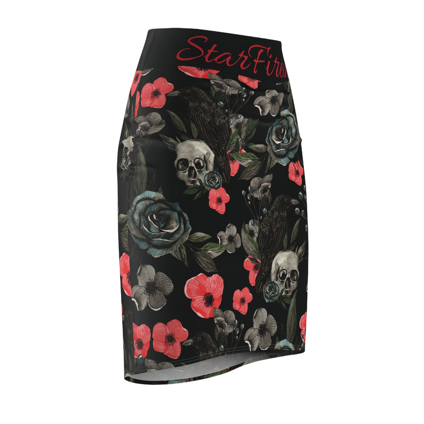 Skulls & Poppys Women's Pencil Skirt (AOP)