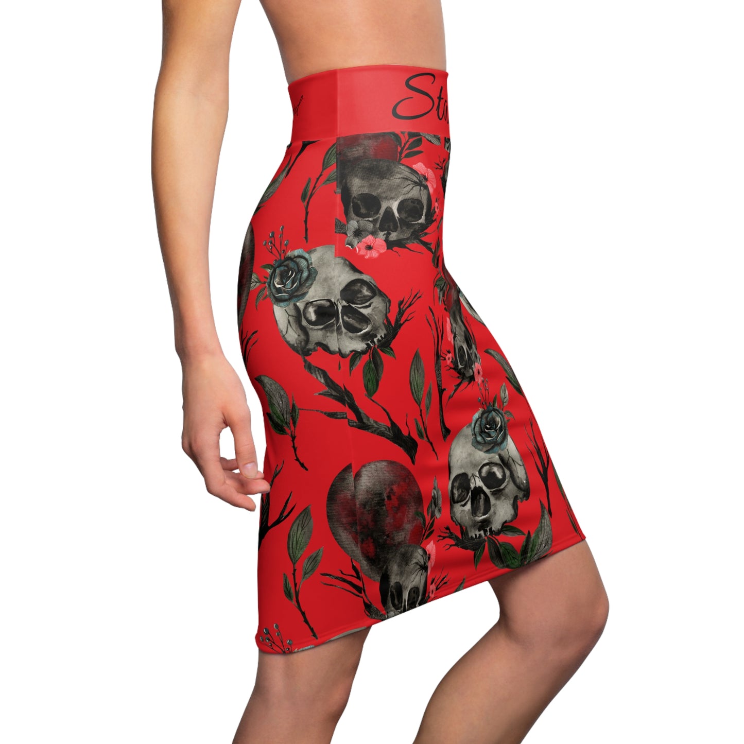 Blood Moon Rising #2 Red Women's Pencil Skirt (AOP)