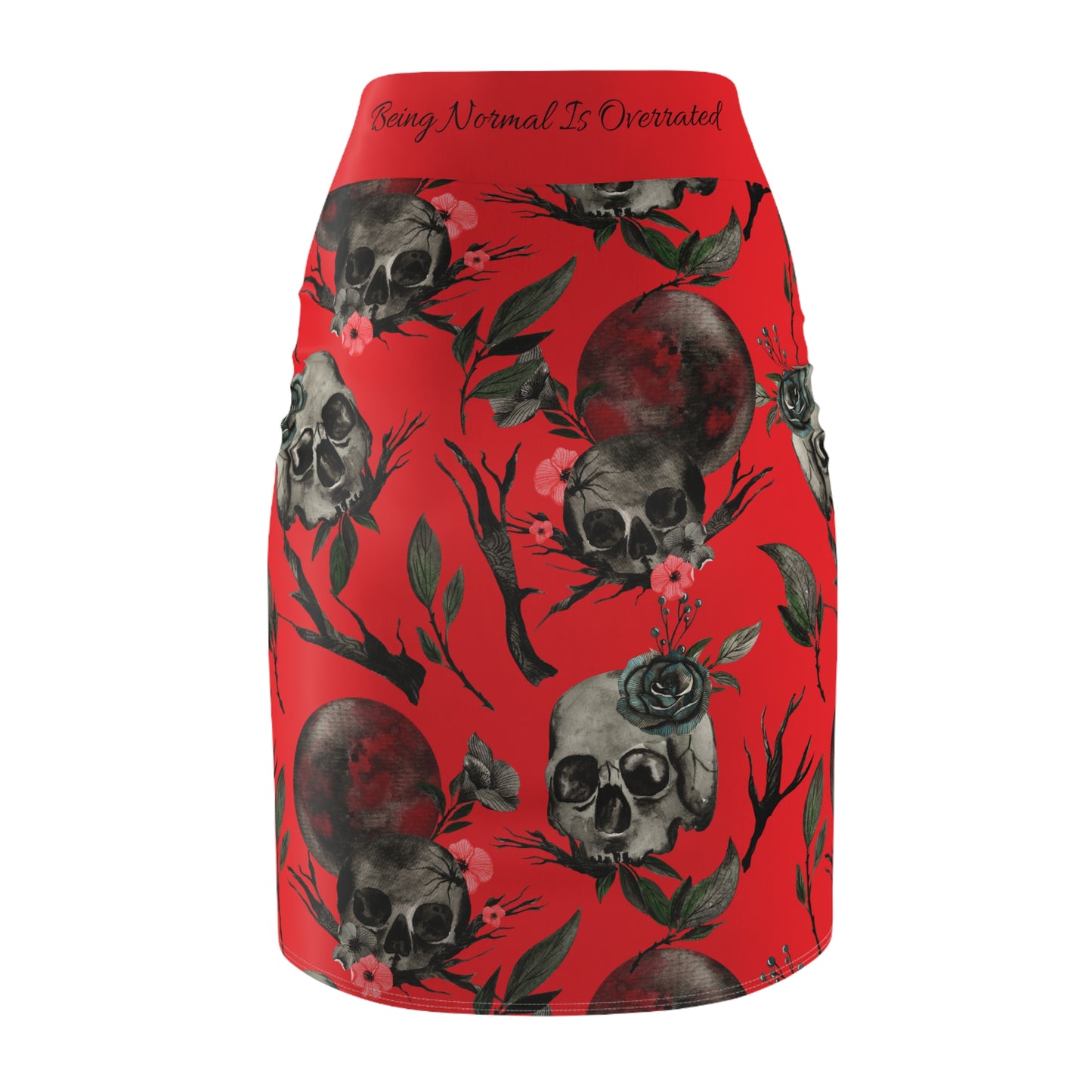 Blood Moon Rising #2 Red Women's Pencil Skirt (AOP)