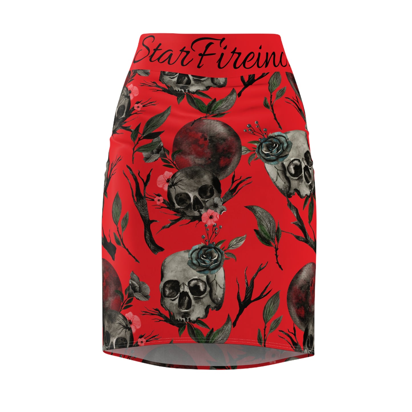 Blood Moon Rising #2 Red Women's Pencil Skirt (AOP)