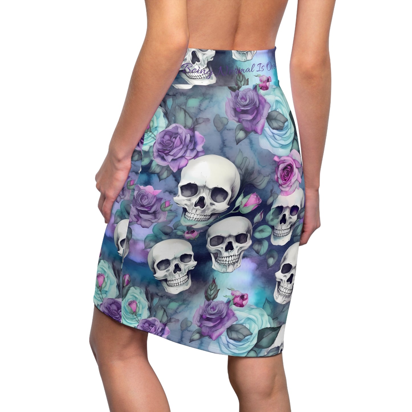 Pastel Goth Summer Skulls # 1 Women's Pencil Skirt