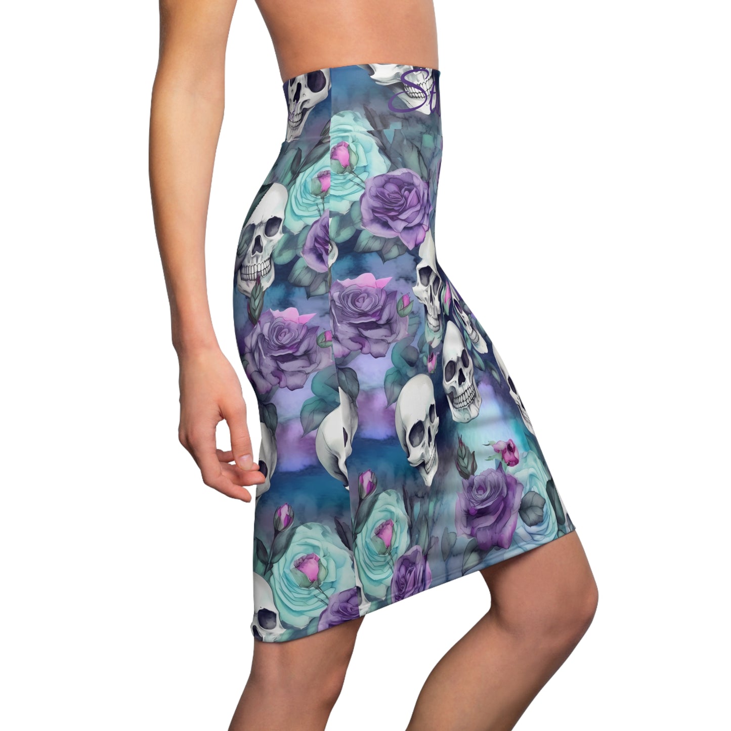 Pastel Goth Summer Skulls # 1 Women's Pencil Skirt